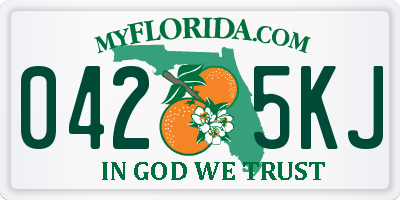FL license plate 0425KJ