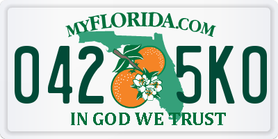 FL license plate 0425KO