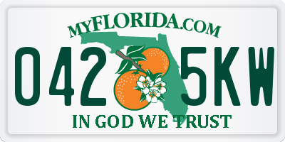 FL license plate 0425KW