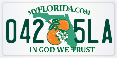 FL license plate 0425LA