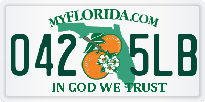 FL license plate 0425LB