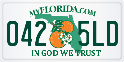 FL license plate 0425LD
