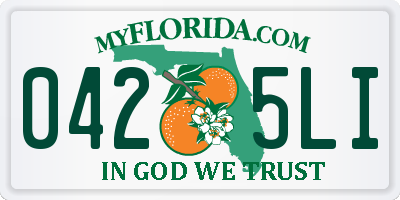 FL license plate 0425LI