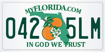 FL license plate 0425LM