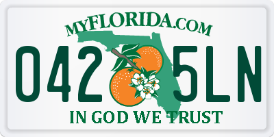 FL license plate 0425LN