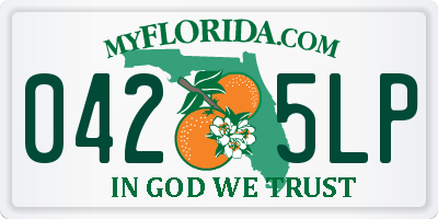 FL license plate 0425LP