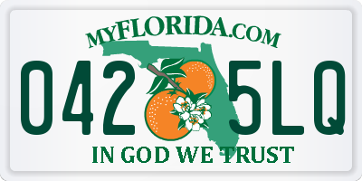 FL license plate 0425LQ
