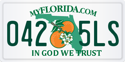 FL license plate 0425LS