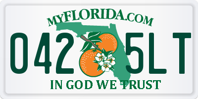 FL license plate 0425LT