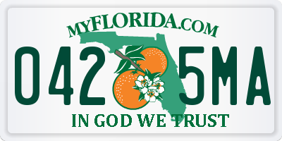 FL license plate 0425MA