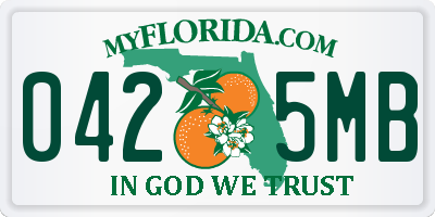 FL license plate 0425MB