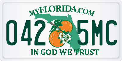 FL license plate 0425MC