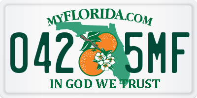FL license plate 0425MF