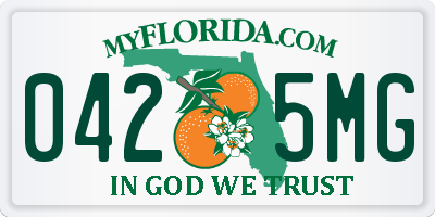 FL license plate 0425MG