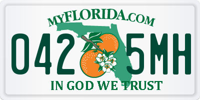 FL license plate 0425MH