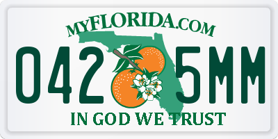 FL license plate 0425MM