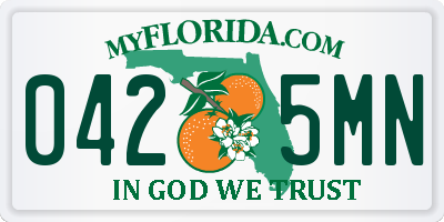 FL license plate 0425MN