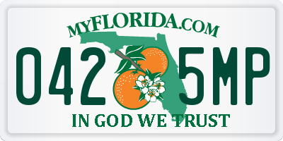FL license plate 0425MP
