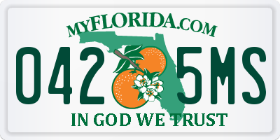 FL license plate 0425MS