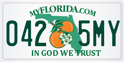 FL license plate 0425MY