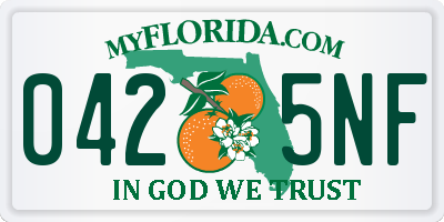 FL license plate 0425NF