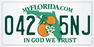 FL license plate 0425NJ