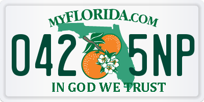 FL license plate 0425NP