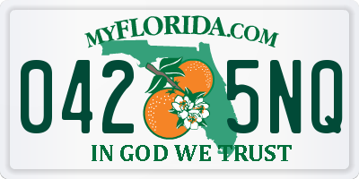 FL license plate 0425NQ