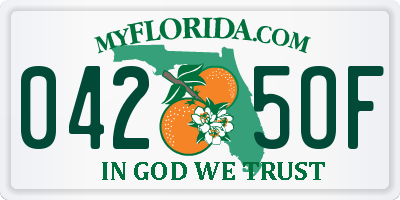 FL license plate 0425OF