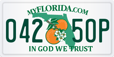 FL license plate 0425OP