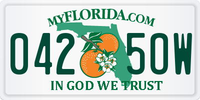 FL license plate 0425OW