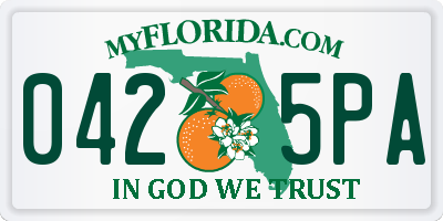 FL license plate 0425PA