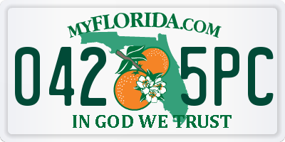 FL license plate 0425PC