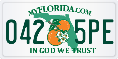 FL license plate 0425PE