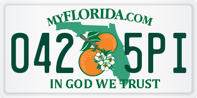 FL license plate 0425PI