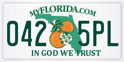 FL license plate 0425PL
