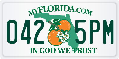FL license plate 0425PM