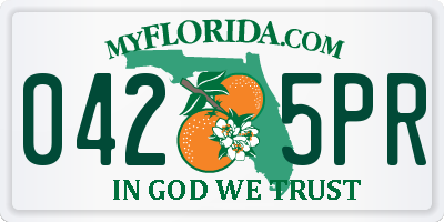 FL license plate 0425PR