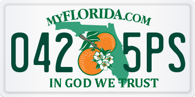 FL license plate 0425PS