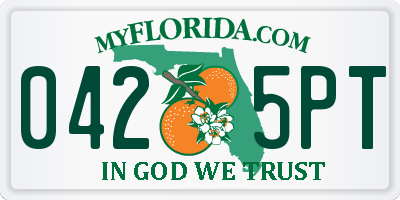 FL license plate 0425PT