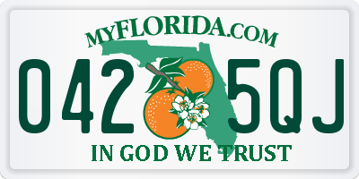 FL license plate 0425QJ