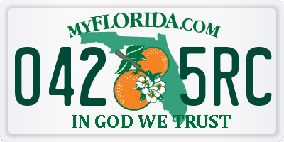 FL license plate 0425RC