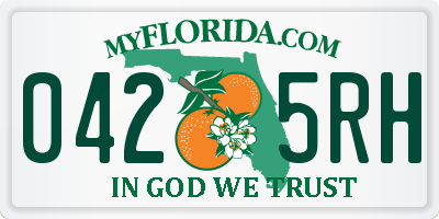 FL license plate 0425RH