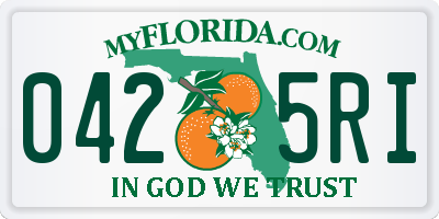 FL license plate 0425RI