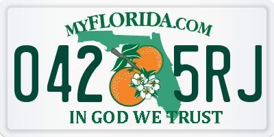 FL license plate 0425RJ