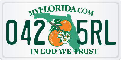 FL license plate 0425RL