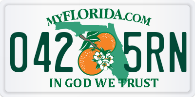FL license plate 0425RN