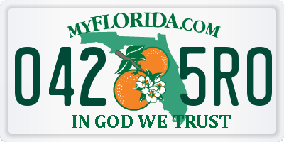 FL license plate 0425RO