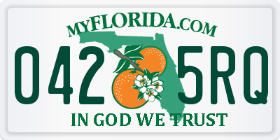 FL license plate 0425RQ