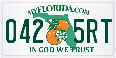 FL license plate 0425RT